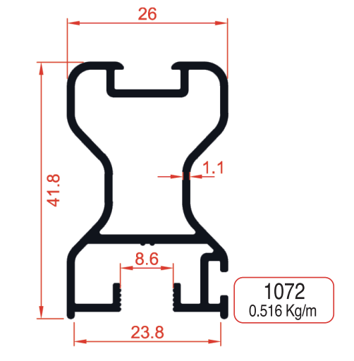 Sliding Rail Cover Profiles Product Image